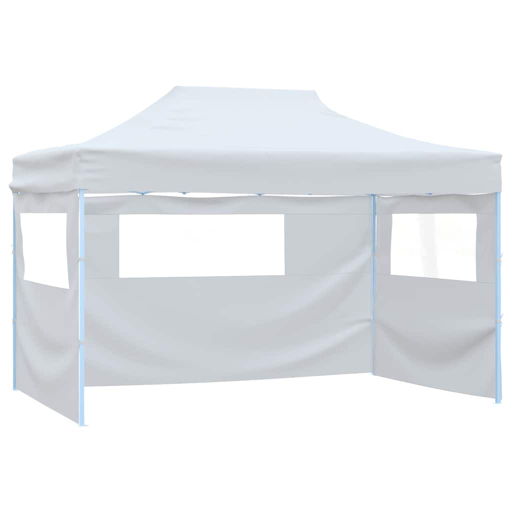 vidaXL Skládací party stan se 3 stěnami 291x413x315 cm bílý