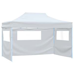 Skládací party stan se 3 stěnami 291x413x315 cm bílý