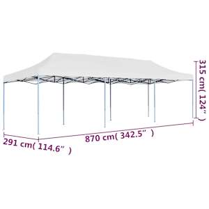 Skládací nůžkový party stan 3 x 9 m bílý - obrázek 9