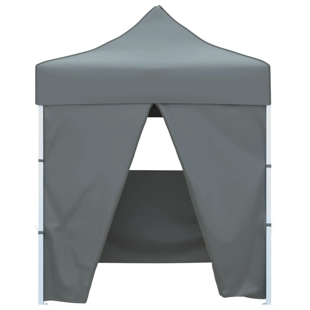 vidaXL Partytent met 4 zijwanden inklapbaar 2x2 m staal antraciet afbeelding