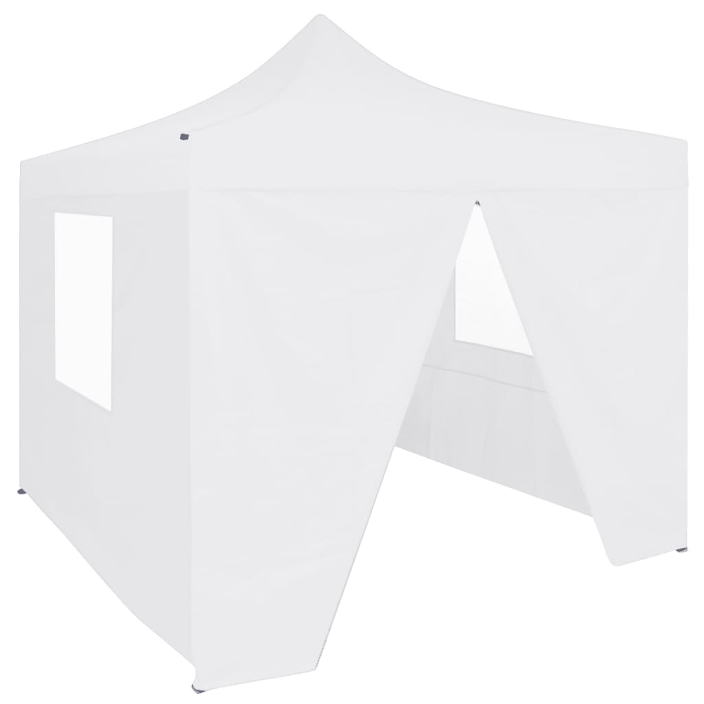 #3 - vidaXL foldbart festtelt med 4 sidevægge 2x2 m stål hvid