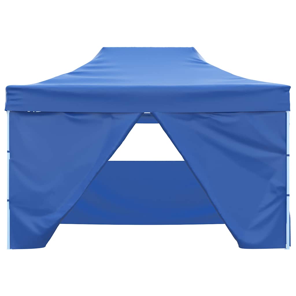 vidaXL Partytent met 4 zijwanden inklapbaar 3x4 m staal blauw afbeelding
