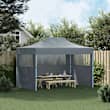 vidaXL Partytent met 3 zijwanden inklapbaar 3x4 m staal crème