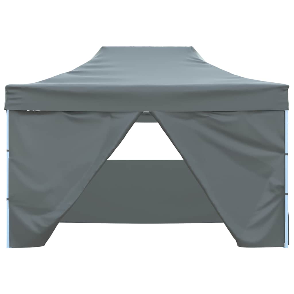 vidaXL Partytent met 4 zijwanden inklapbaar 3x4 m staal antraciet afbeelding