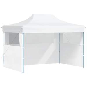 Profesionální skládací party stan 3 bočnice 280x410x315 cm ocel bílý - obrázek 2