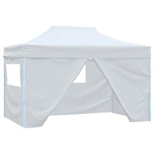 vidaXL professionaalne kokkupandav peotelk 4 k&uuml;lgseina 280x410x315 cm teras valge