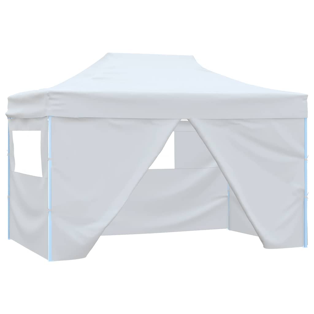 vidaXL Profesionální skládací party stan 4 bočnice 280x410x315 cm ocel bílý