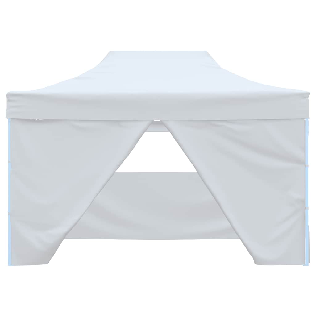 vidaXL Partytent met 4 zijwanden inklapbaar 3x4 m staal wit afbeelding