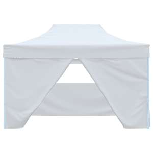 Profesionální skládací party stan 4 bočnice 280x410x315 cm ocel bílý - obrázek 4