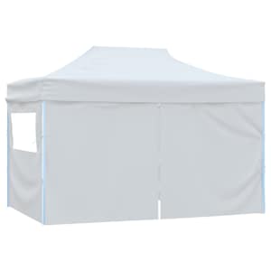 Profesionální skládací party stan 4 bočnice 280x410x315 cm ocel bílý - obrázek 5