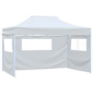 Profesionální skládací party stan 4 bočnice 280x410x315 cm ocel bílý - obrázek 6