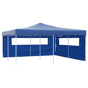 Skládací altán se 2 bočnicemi 5 x 5 m modrý