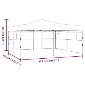 Skládací altán se 2 bočnicemi 5 x 5 m modrý - obrázek 7