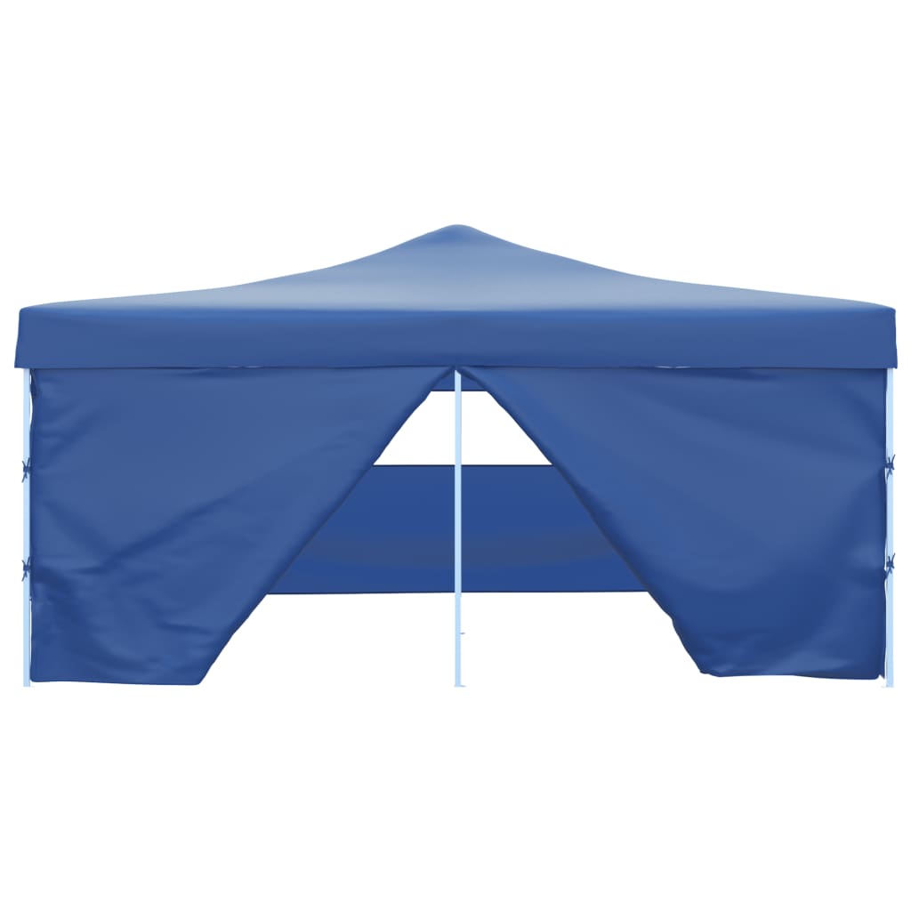 vidaXL Folding Gazebo with 4 Sidewalls 5x5 m Blue