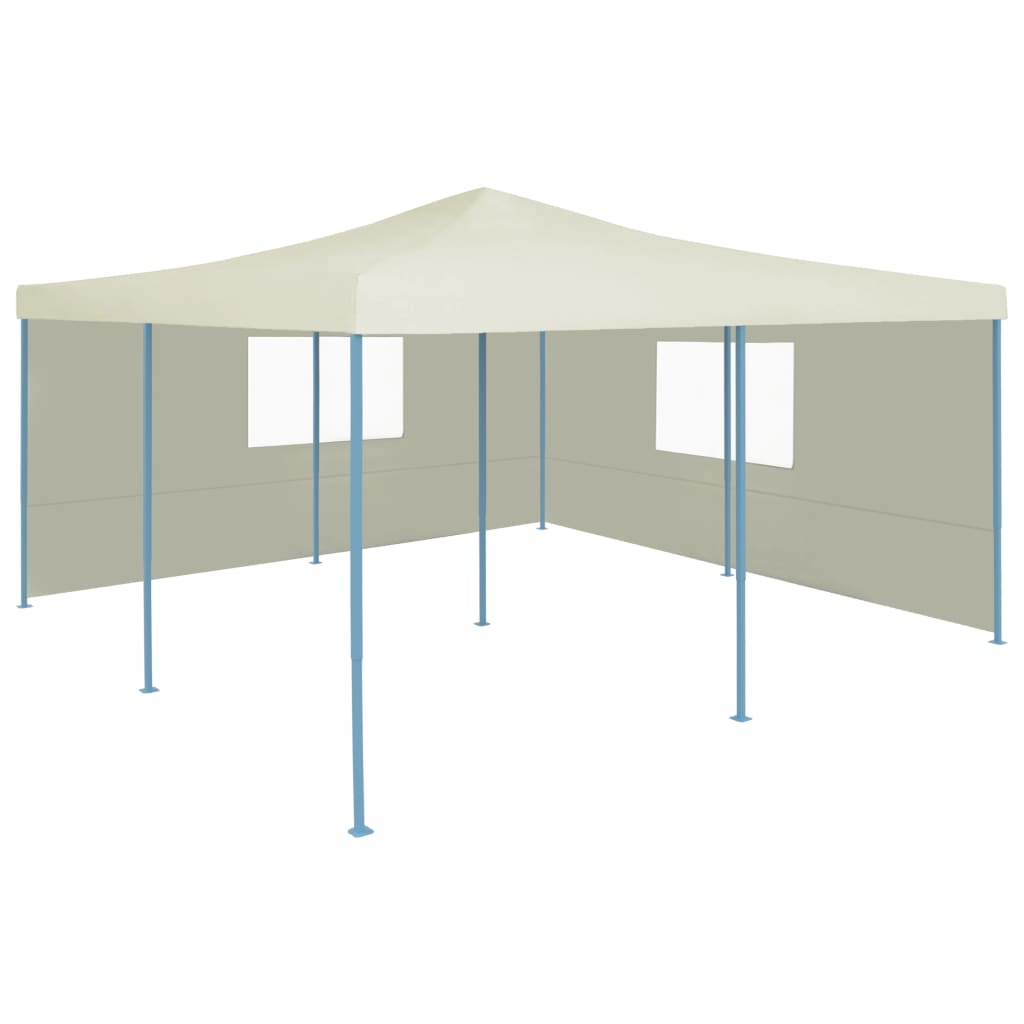 vidaXL Pavilion pliabil cu 2 pereți laterali, crem, 5 x 5 m vidaXL