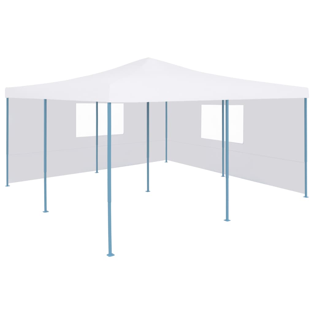 vidaXL Pavilion pliabil cu 2 pereți laterali, alb, 5 x 5 m alb