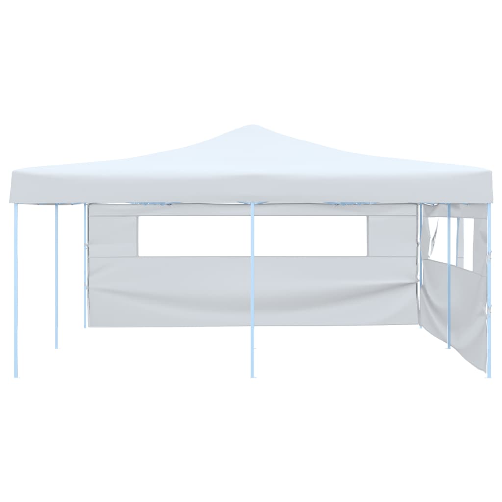 vidaXL foldbar pavillon med 2 sidevægge 5x5 m hvid