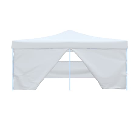 vidaXL Folding Gazebo with 4 Sidewalls 5x5 m White