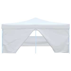 vidaXL Faltpavillon mit 4 Seitenw&auml;nden 5x5 m Wei&szlig;