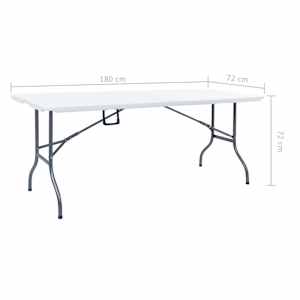 Skládací zahradní stůl bílý 180 x 72 x 72 cm HDPE - obrázek 8