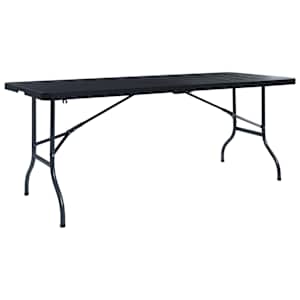 Skládací zahradní stůl černý 180x75x72 cm HDPE imatace ratan - obrázek 1