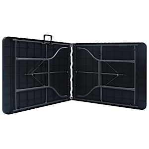 Skládací zahradní stůl černý 180x75x72 cm HDPE imatace ratan - obrázek 4