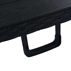 Skládací zahradní stůl černý 180x75x72 cm HDPE imatace ratan - obrázek 5