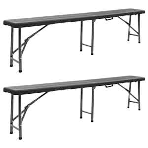 vidaXL kokkupandavad aiapingid, 2 tk, 180 cm, HDPE, must