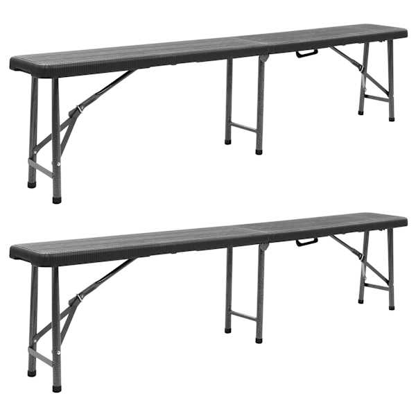 vidaXL kokkupandavad aiapingid, 2 tk, 180 cm, HDPE, must