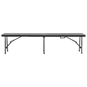 Skládací zahradní lavice 2 ks 180 cm HDPE černé - obrázek 3