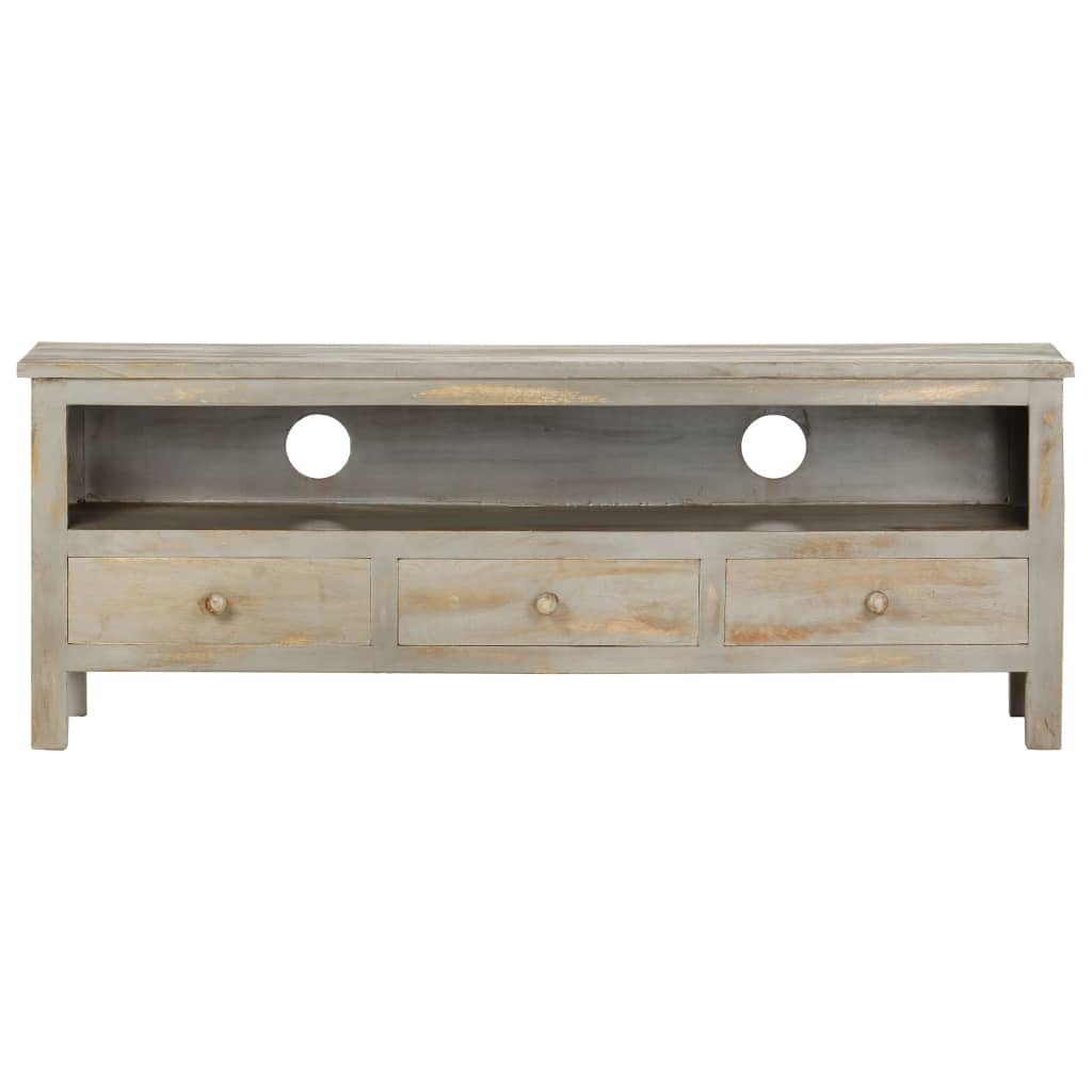 

vidaXL Tv-meubel 120x30x45 cm massief mangohout grijs