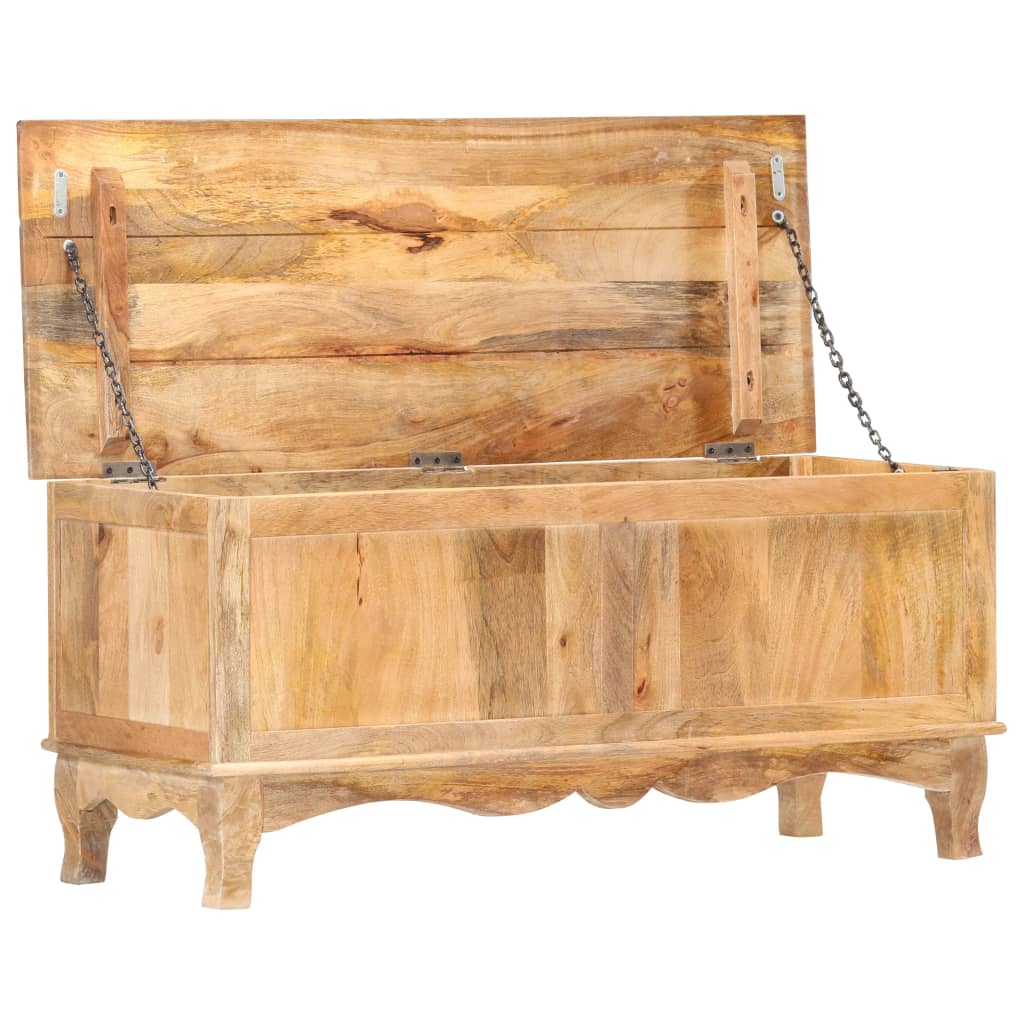 vidaXL Caixa de arrumação 100x38x45 cm madeira de mangueira maciça