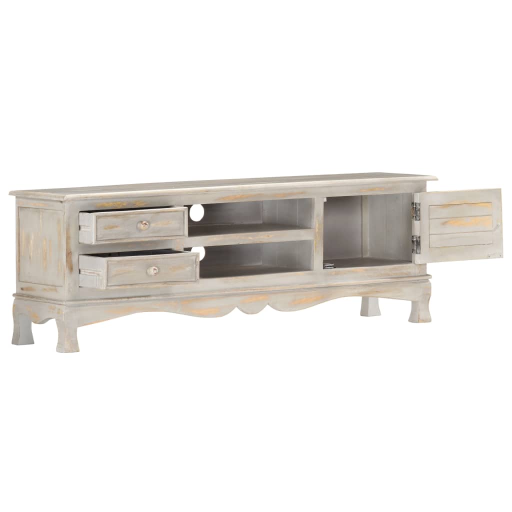 vidaXL TV Cabinet Grey 120x30x42 cm Solid Mango Wood