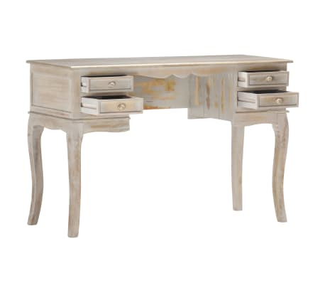 vidaXL Bureau Gris 115x45x75 cm Bois de manguier massif