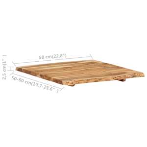 Stolní deska masivní akáciové dřevo 58 x (50–60) x 2,5 cm - obrázek 3
