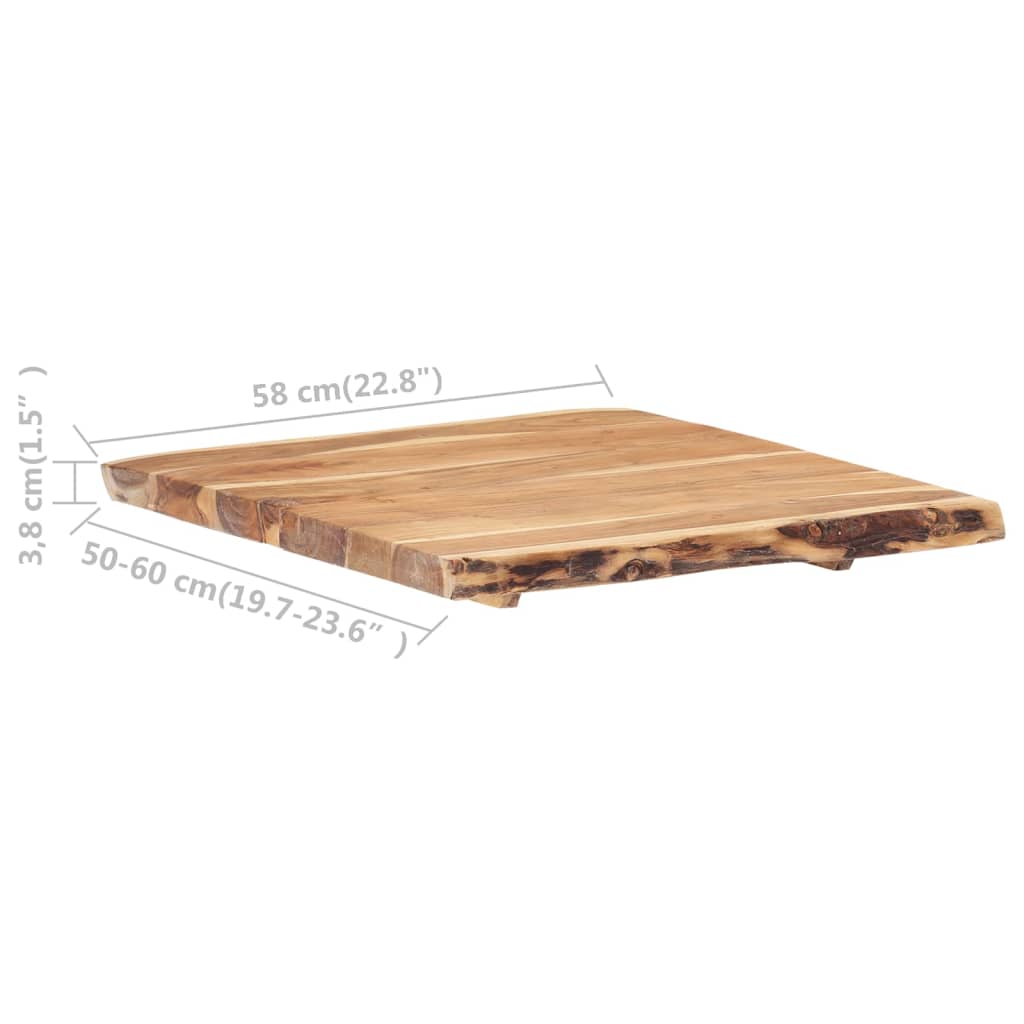 Stolní deska masivní akáciové dřevo 58 x (50–60) x 3,8 cm