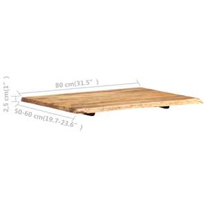 Stolní deska masivní akáciové dřevo 80 x (50–60) x 2,5 cm - obrázek 4