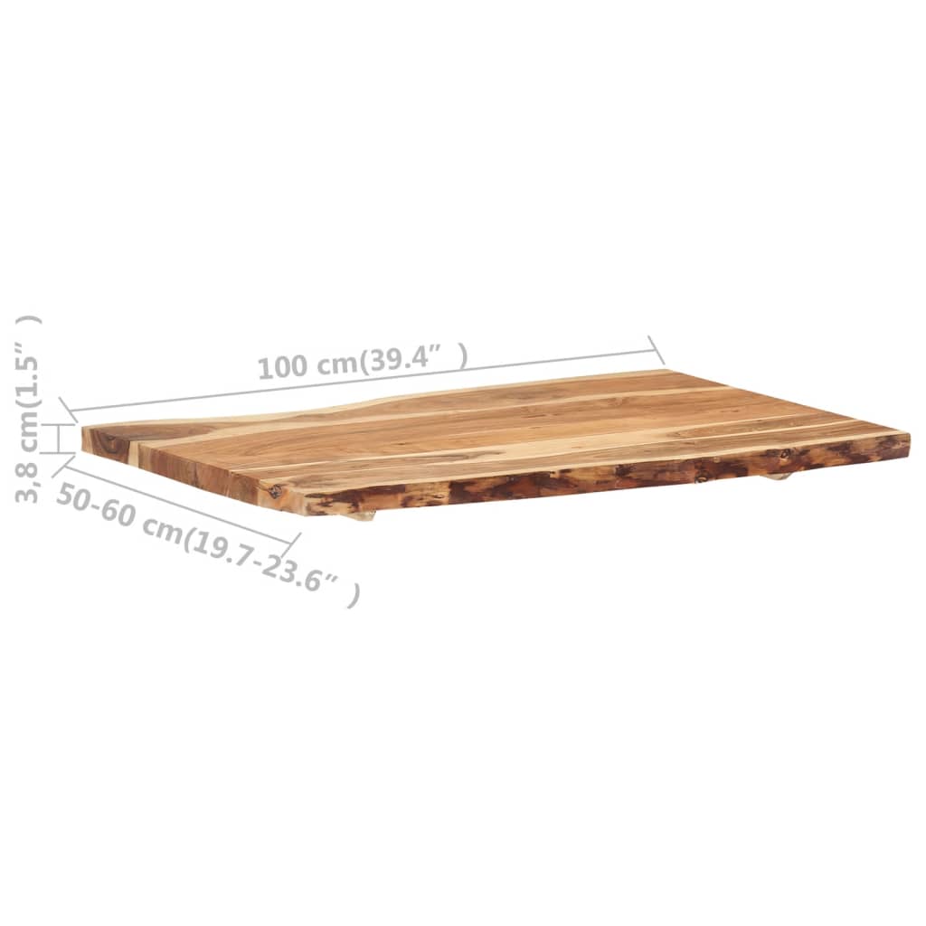Stolní deska masivní akáciové dřevo 100 x (50–60) x 3,8 cm
