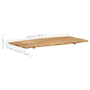 Stolní deska masivní akáciové dřevo 118 x (50–60) x 2,5 cm - obrázek 4
