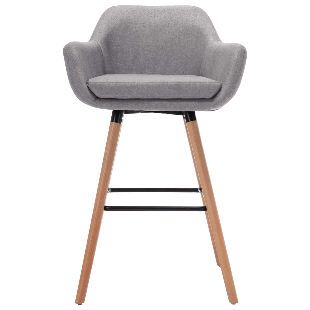 vidaXL Barová židle s područkami světle šedá textil