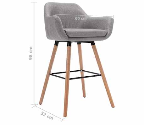 Détails sur vidaXL Chaise de Bar avec Accoudoir Gris Clair Tissu Tabouret Siège Comptoir Détails sur vidaXL Chaise de Bar avec Accoudoir Gris Clair Tissu Tabouret Siège Comptoir