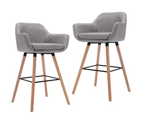Détails sur vidaXL 2x Chaises de Bar avec Accoudoirs Gris Clair Tissu Tabouret Bistro Détails sur vidaXL 2x Chaises de Bar avec Accoudoirs Gris Clair Tissu Tabouret Bistro