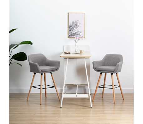 Détails sur vidaXL 2x Chaises de Bar avec Accoudoirs Gris Clair Tissu Tabouret Bistro Détails sur vidaXL 2x Chaises de Bar avec Accoudoirs Gris Clair Tissu Tabouret Bistro
