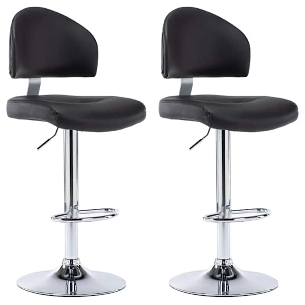 vidaXL baaripukid 2 tk, must, kunstnahk