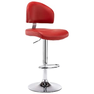 Barski stolčki 2 kosa vinsko rdeče umetno usnje - slika 3