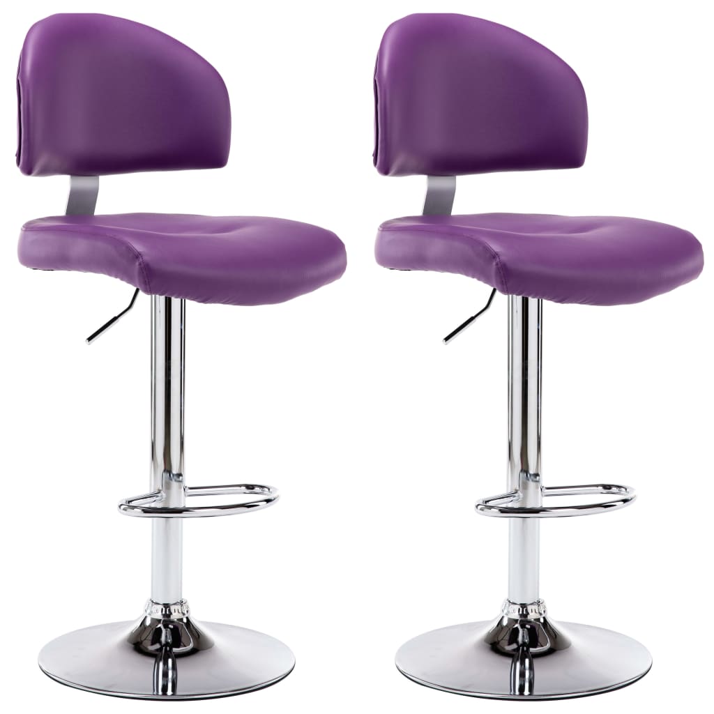 vidaXL Barové stoličky 2 ks fialové umělá kůže