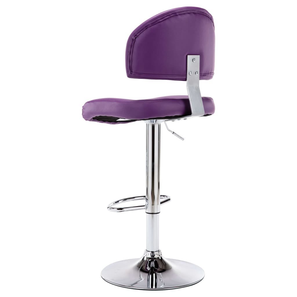 vidaXL bāra krēsli, 2 gab., violeta mākslīgā āda