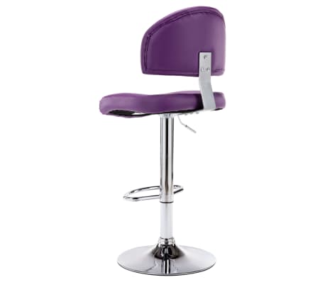 vidaXL bāra krēsli, 2 gab., violeta mākslīgā āda