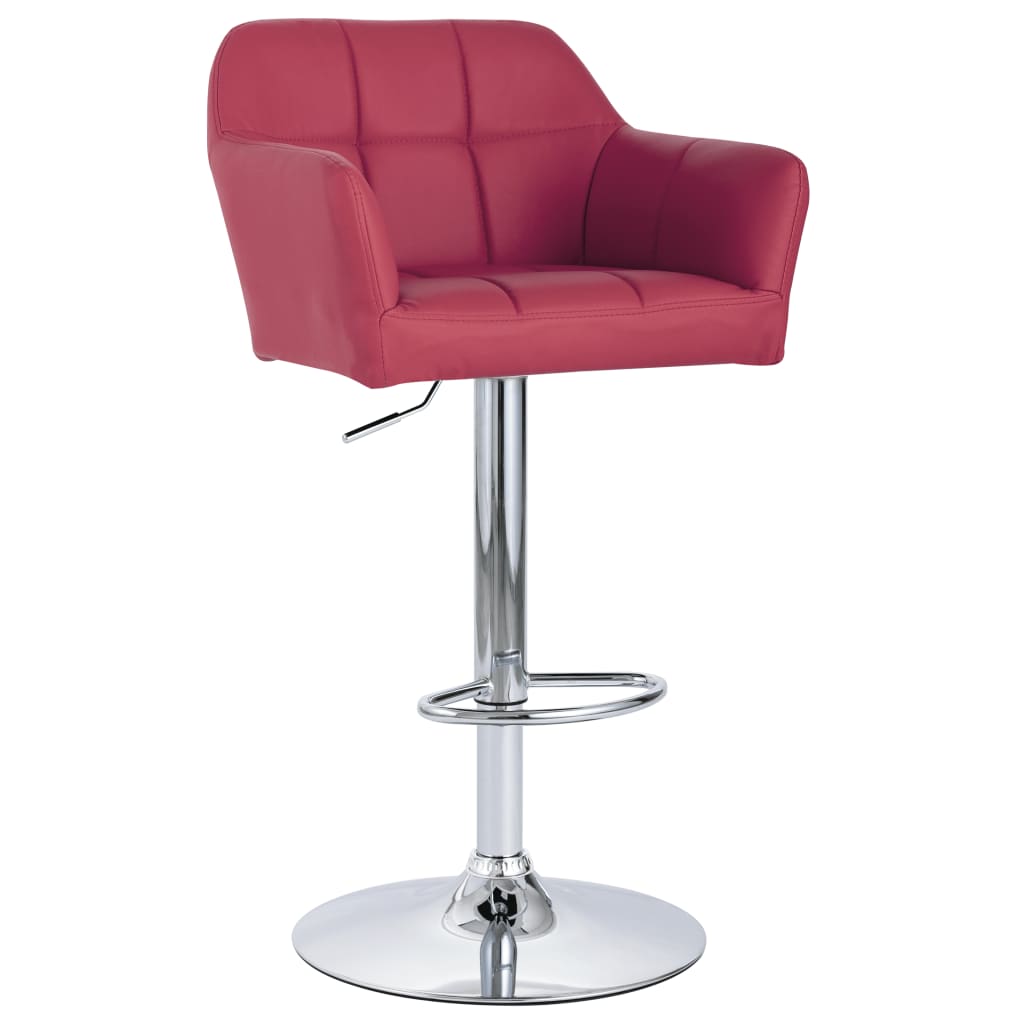 vidaXL Chaise de bar avec accoudoir Rouge bordeaux Similicuir 