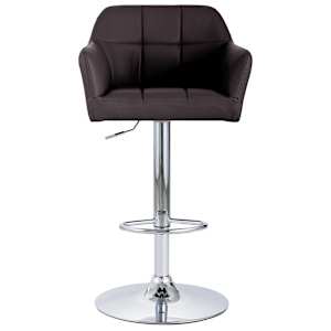 vidaXL Baro taburetė su porankiais, rudos spalvos, dirbtinė oda